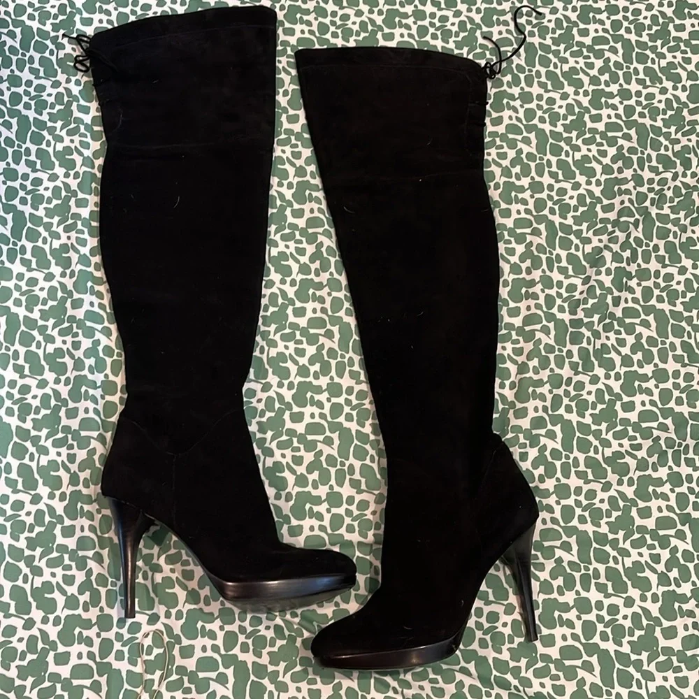 Sam Edelman Black Vesey Over the Knee Suede Boots